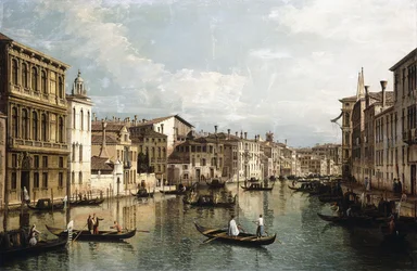 Der Canal Grande, Venedig, Blick nach Osten vom Palazzo Flangini zum Palazzo Venramin Calergi, ca. 1742