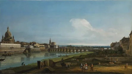 Ansicht von Dresden mit der Frauenkirche links, 1747