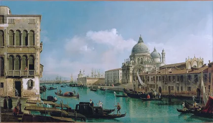 Blick auf den Canal Grande: Santa Maria della Salute und die Dogana vom Campo Santa Maria Zobenigo