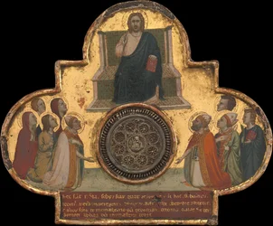 Christus auf dem Thron mit Heiligen
