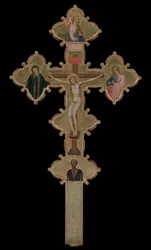 Tragbares, doppelseitiges Kreuz recto, 1335-1340