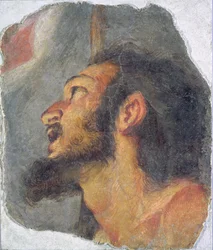 Der Kopf von Johannes dem Täufer, Fragment eines Freskos