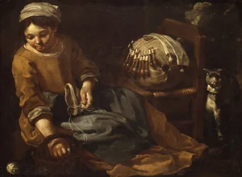 Die Spitzenklöpplerin, ca. 1665