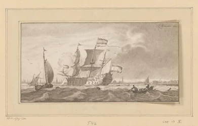 Kriegsschiff auf dem IJ