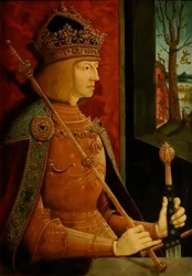 Kaiser Maximilian I. 1459-1519, mit Krone, Zepter und Schwert, um 1500