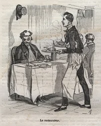 Der Restaurateur - Gravur in Die Physiologie des Geschmacks von Jean Anthelme Brillat Savarin