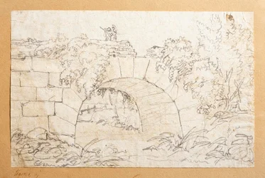 Die Brücke Ponte de Nono über den Fluss Marrano außerhalb Roms (?)
