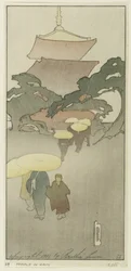Tempel im Regen