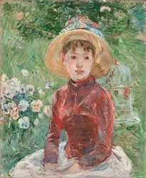 Junges Mädchen im Gras, das rote Mieder, Mademoiselle Isabelle Lambert, 1885.