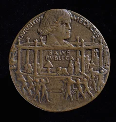 Medaille mit dem Kopf von Lorenzo De