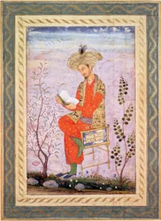 Babur (r. 1526-30) liest, Mughal