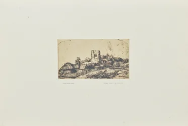 Landschaft mit einem quadratischen Turm