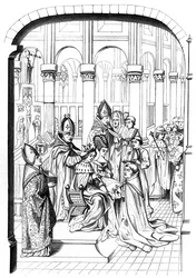 Die Krönung König Karls V. von Frankreich 1337-1380, 14. Jahrhundert 1849.