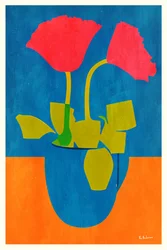 Lebendige Mohnblumen in Vase