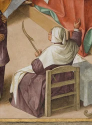 Zentrales Schiff, zweiter nördlicher Spann, Geburt der Jungfrau, Boccaccio Boccaccino 1514-15 (Detail)