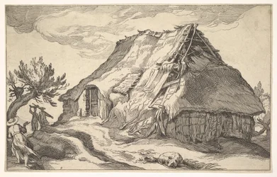 Landschaft mit Bauernhaus