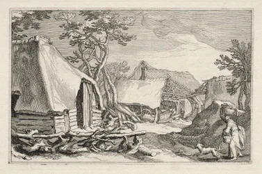 Landschaft mit Bauernhäusern