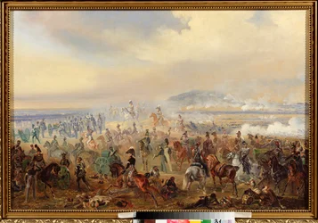Die Schlacht von Leipzig im Oktober 1813 (oder Völkerschlacht, Napoleonische Kriege)