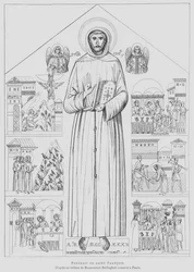 Porträt von St. Franziskus von Assisi (Lithografie)