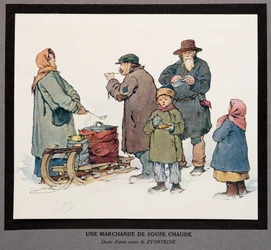 Ein heißer Suppenverkäufer, aus Histoire des Soviets, veröffentlicht 1922