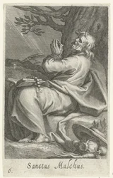Heiliger Malchus von Chalcis als Einsiedler (Sanctus Malchus, Serie: Kluizenaars, Sacra eremvs ascetarvm)