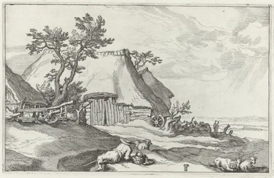 Landschaft mit Bauernhof