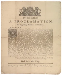 Eine Proklamation zur Unterdrückung der Rebellion..., 23. August 1775