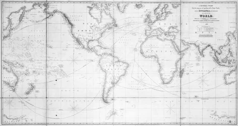 Allgemeine Karte zur Verfolgung der Spur eines Schiffes