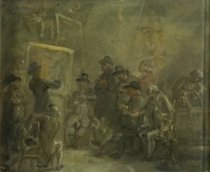 Skizze: das Auswahlkomitee der Royal Academy