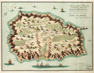 Dieser geografische Plan der Insel St. Helena ist mit Erlaubnis Seiner Königlichen Hoheit dem Herzog von Kent und Strathearn gewidmet
