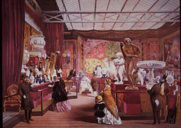 Besucher strömen zur Großen Ausstellung von 1851, um Kunst- und Wissenschaftsausstellungen zu sehen