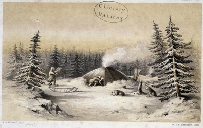 Winterbehausungen des Kutchin-Volkes von Nordamerika und Alaska in „Arctic Searching Expedition: ein Tagebuch einer Bootsfahrt durch Rupert
