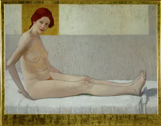 Sitzende Frau