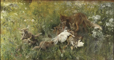 Eine Fuchsfamilie