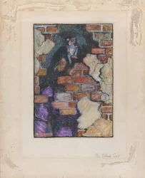Die schwarze Katze, für Edgar Allan Poes „Ausgewählte geheimnisvolle Erzählungen“, 1909, 1909.