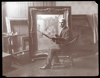 H.B. Snell in seinem Studio, New York, 1907