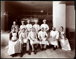 Küchenpersonal im Hotel Manhattan, 1902