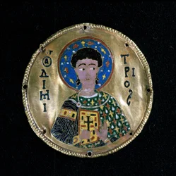 Büste des heiligen Demetrius, Email, Byzanz