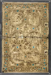 Egerton MS 1139 Oberdeckel mit Szenen aus dem Leben Davids, das 
