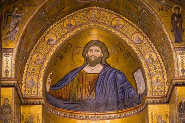 Bild von Jesus, Kathedrale Santa Maria Nuova, Monreale, Sizilien, Italien, Europa