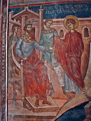 Saint Georges vor dem Kaiser Diokletian - Fresko - Saint George
