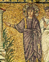 Jesus, Detail aus "Die Auferweckung des Lazarus", 6. Jahrhundert