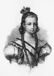 Porträt von Isabel II (1830-1904), Königin von Spanien von 1833 bis 1868, Gravur