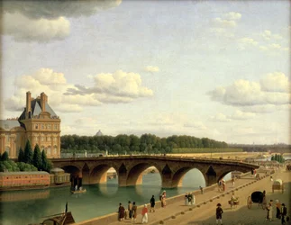 Paris, Blick auf die Pont Royal, Quai Voltaire, 1812
