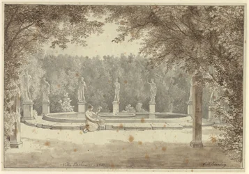 Der Brunnen im Garten des Palazzo Barberini, Rom