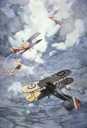 Britische gegen deutsche Flugzeuge
