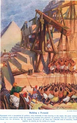 Bau einer Pyramide, Illustration aus 