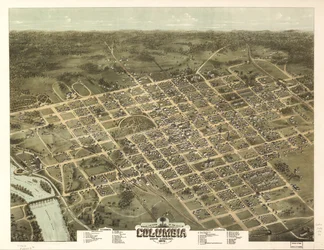 Vogelperspektive der Stadt Columbia, South Carolina 1872