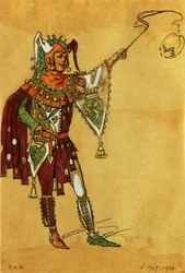 Kostümentwurf für einen Narren in „Ein Sommernachtstraum“, ca. 1881-93