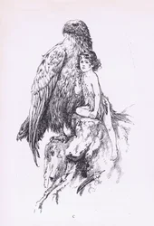 Das Dienstmädchen und der Adler, aus Das Kind der Luft, veröffentlicht von Duckworth